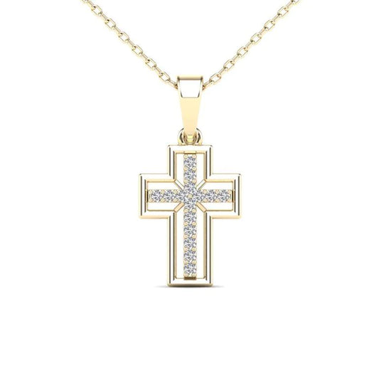 14k Diamond Cross Pendant