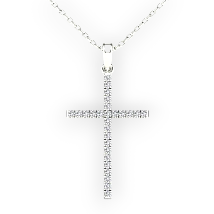 14k Gold Diamond Cross Pendant - 0.27ct TDW