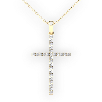 14k Gold Diamond Cross Pendant - 0.27ct TDW