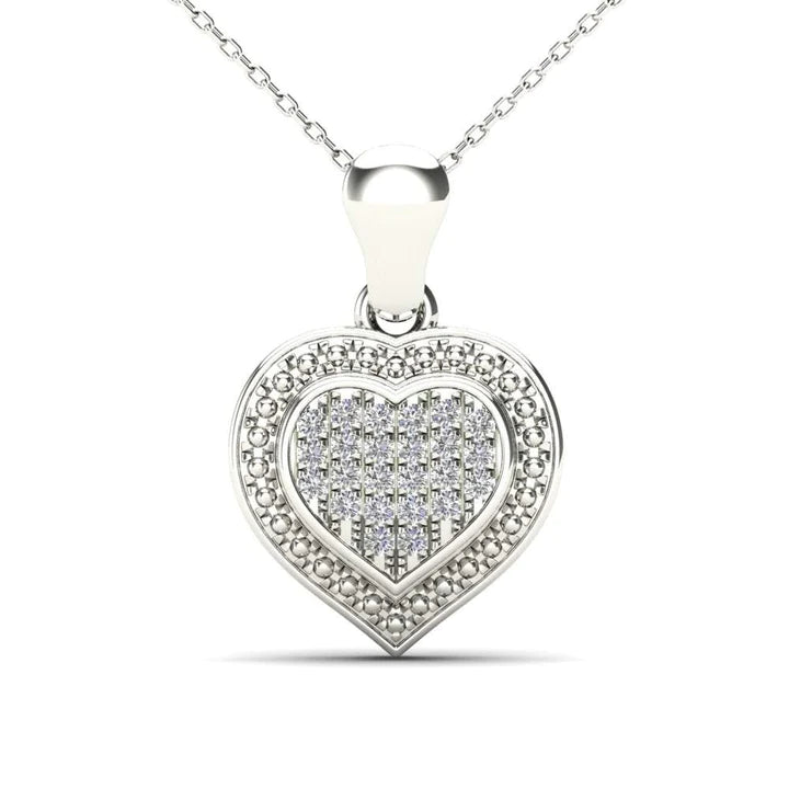 14k Diamond Heart Pendant