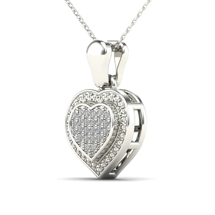 14k Diamond Heart Pendant