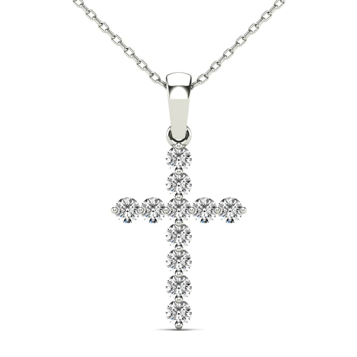 14k Diamond Cross Pendant - 0.40ct