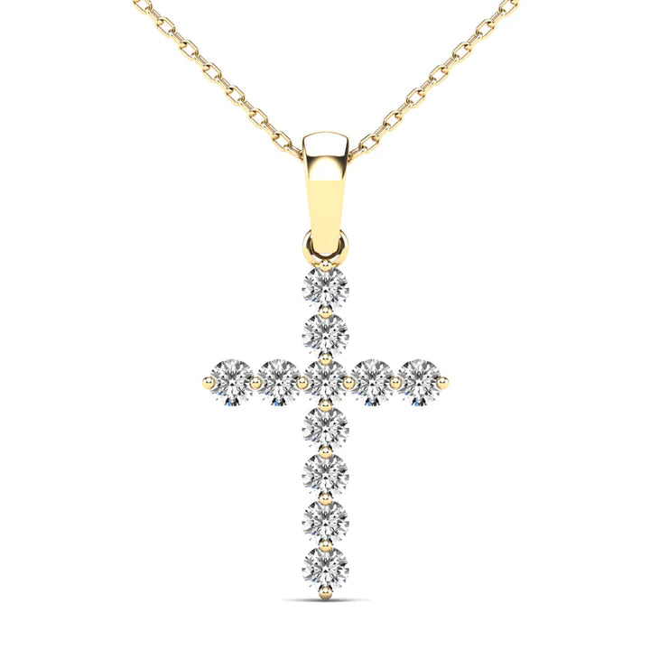 14k Diamond Cross Pendant - 0.40ct