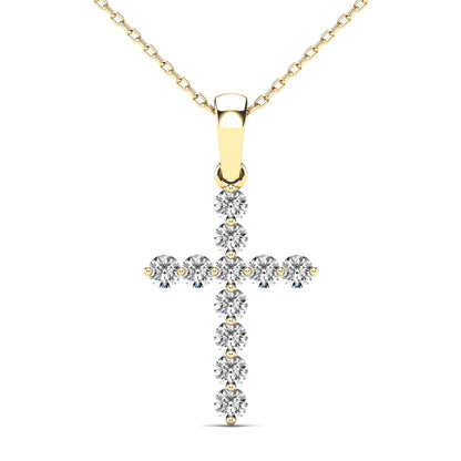 14k Diamond Cross Pendant - 0.40ct