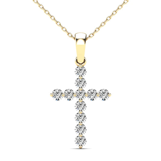 14k Diamond Cross Pendant - 0.40ct