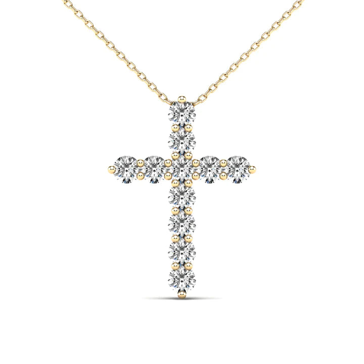 14k Diamond Cross Pendant - 0.29ct