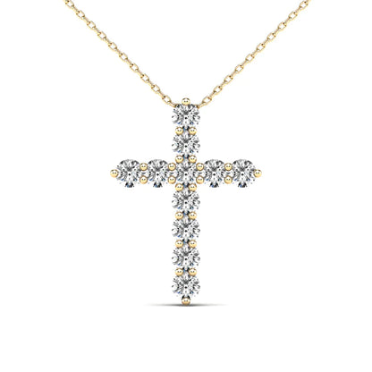 14k Diamond Cross Pendant - 0.29ct