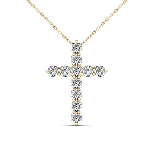 14k Diamond Cross Pendant - 0.29ct