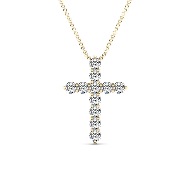 14k Diamond Cross Pendant - 0.45ct