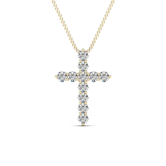 14k Diamond Cross Pendant - 0.45ct