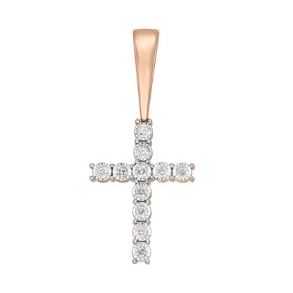 14k Diamond Cross Pendant - 0.52ct