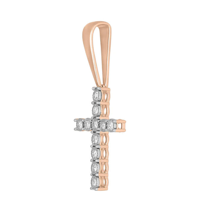 14k Diamond Cross Pendant - 0.52ct