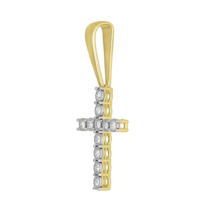 14k Diamond Cross Pendant - 0.52ct