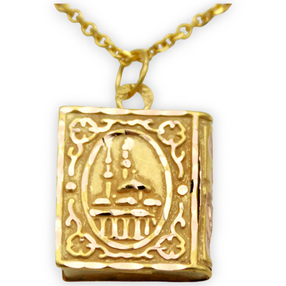 14k Enameled Quran Medallion