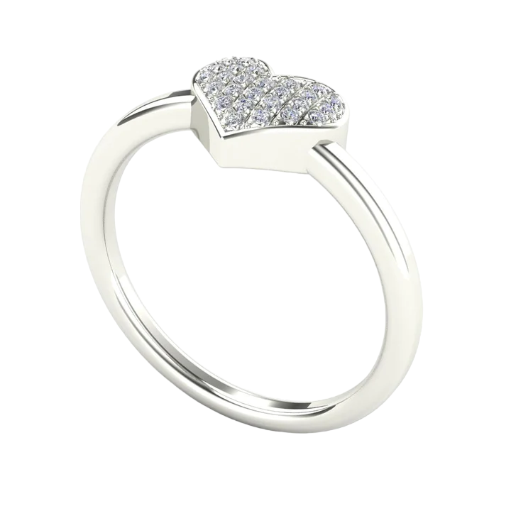 14k Diamond Heart Rings