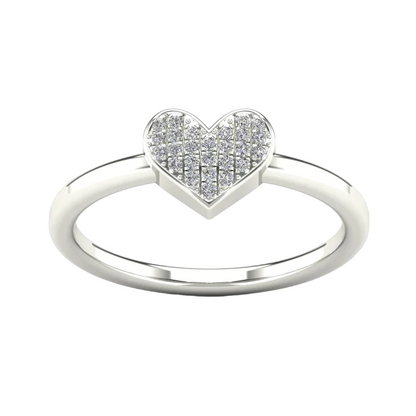 14k Diamond Heart Rings