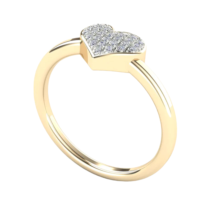 14k Diamond Heart Rings