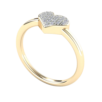 14k Diamond Heart Rings