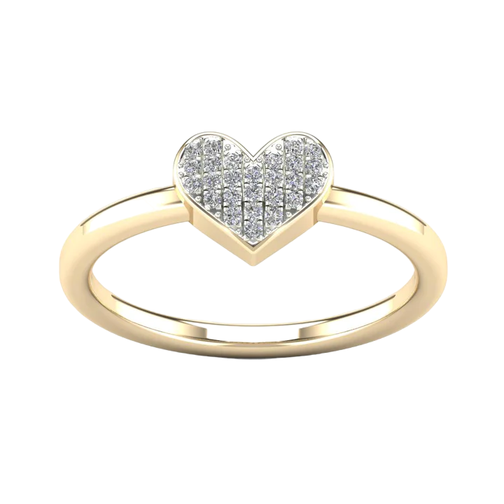 14k Diamond Heart Rings