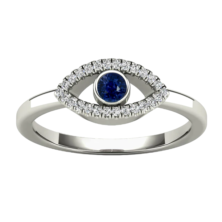 14k Diamond & Sapphire Eye Rings