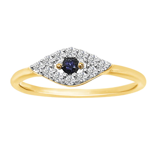 14k Diamond & Sapphire Eye Rings
