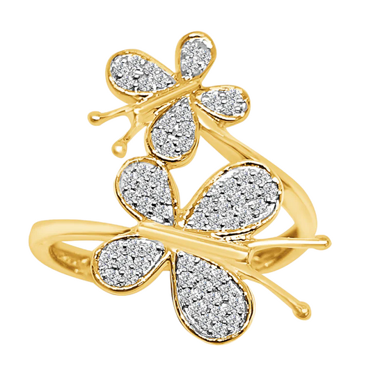 14k Diamond Butterfly Rings