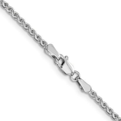 14k White Diamond-Cut Spiga Link Chains - 2.10 mm