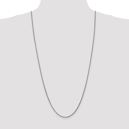 14k White Diamond-Cut Spiga Link Chains - 2.10 mm