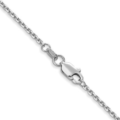 14k White Diamond-Cut Cable Link Chain 1.45 mm