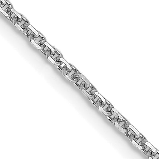 14k White Diamond-Cut Cable Link Chain 1.45 mm