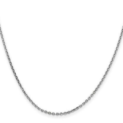 14k White Diamond-Cut Cable Link Chains 1.65 mm