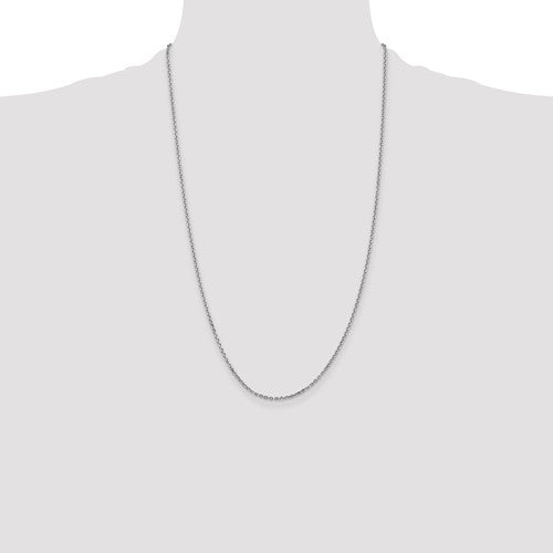 14k White Diamond-Cut Cable Link Chains 1.65 mm