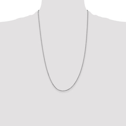 14k White Diamond-Cut Cable Link Chains 1.65 mm