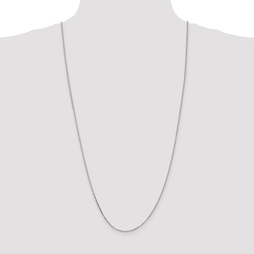 14k White Diamond-Cut Cable Link Chains 1.65 mm