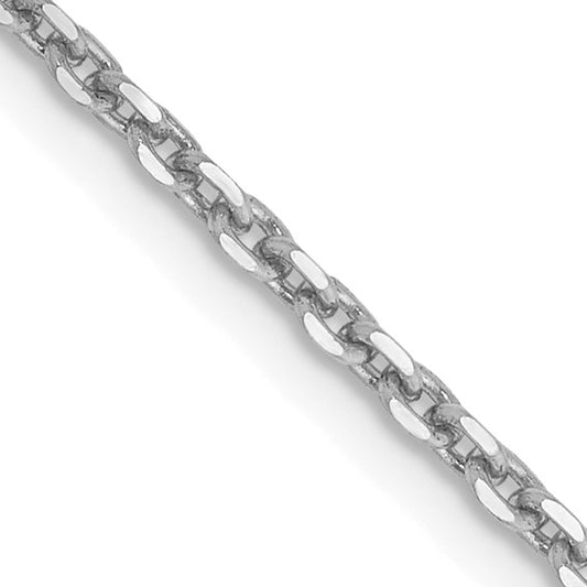 14k White Diamond-Cut Cable Link Chains 1.65 mm