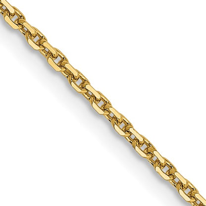 14k Diamond-Cut Round Open Link Cable Chain 1.40 mm