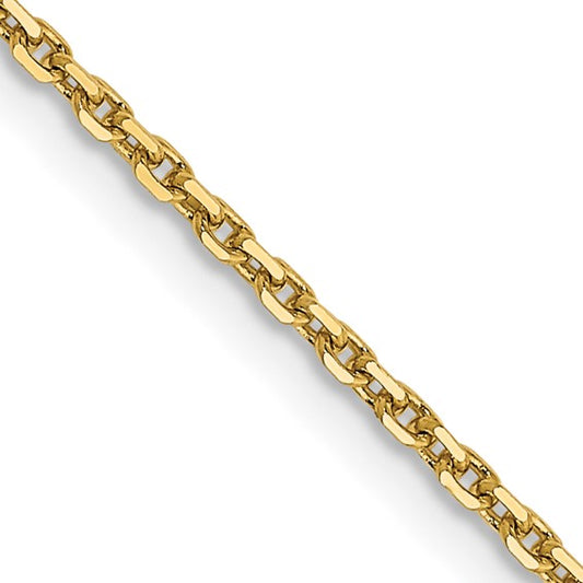 14k Diamond-Cut Round Open Link Cable Chain 1.40 mm