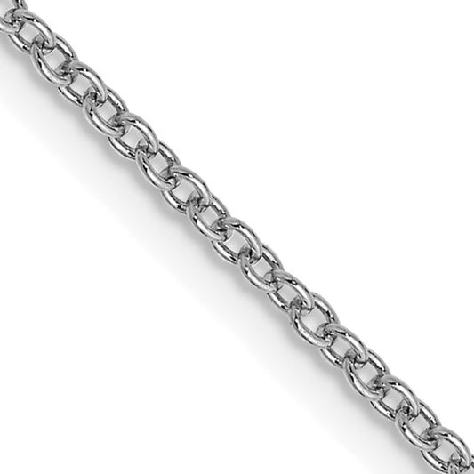 14k White Round Open Link Cable Chain 1.40mm
