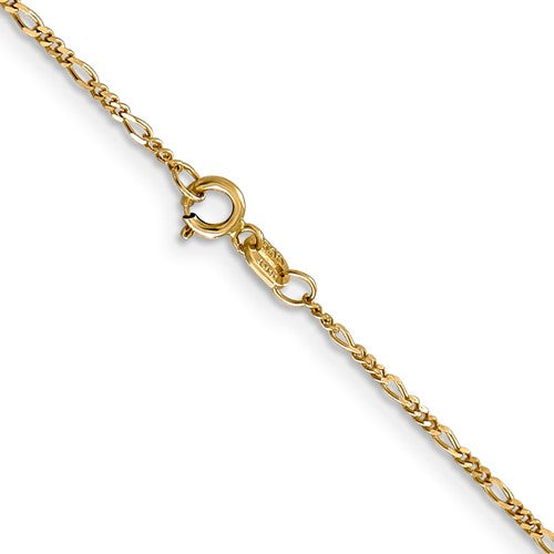 14k Figaro Link Chain - 1.25 mm