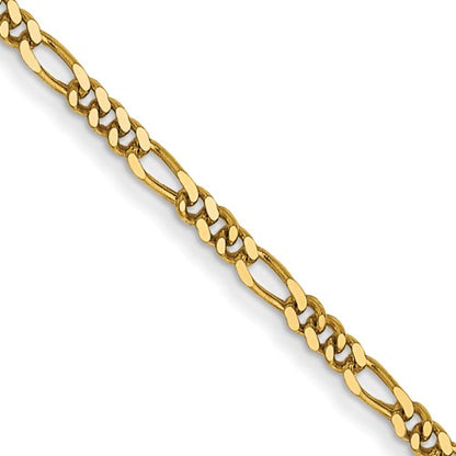 14k Figaro Link Chain - 1.25 mm