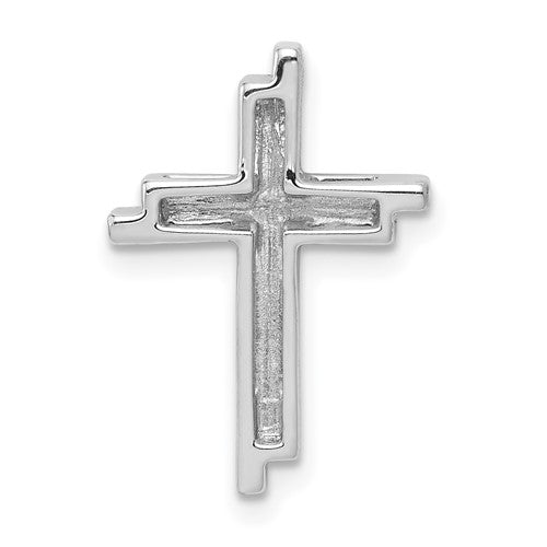 14k White Diamond Cross Pendant