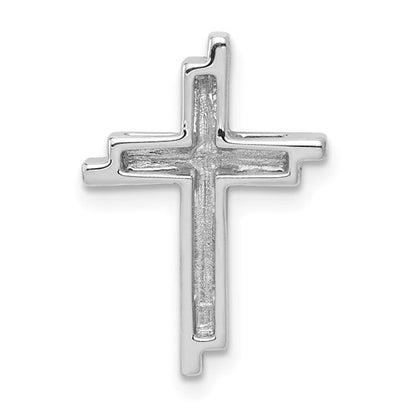 14k White Diamond Cross Pendant