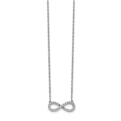 14k White Diamond Infinity Necklace