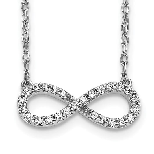 14k White Diamond Infinity Necklace