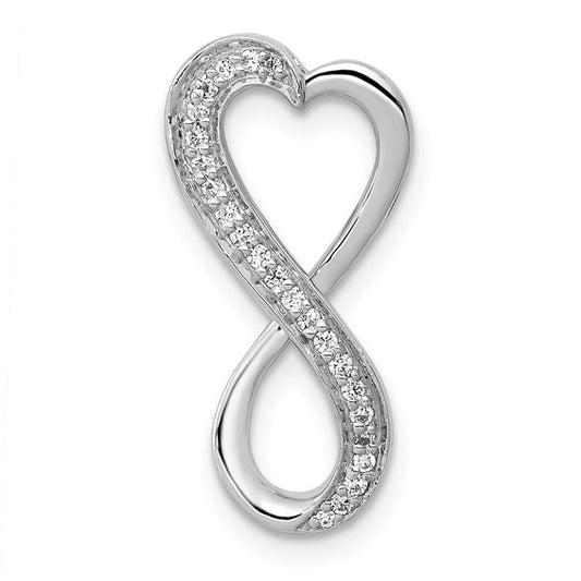 14k White Diamond Infinity Heart Slide Pendant