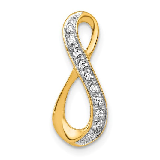 14k Two-Tone Diamond Infinity Pendant