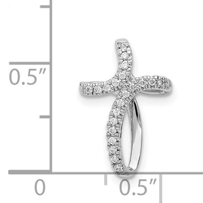 14k White Diamond Cross Pendant