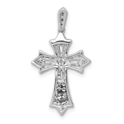 14k White Diamond Cross Pendant