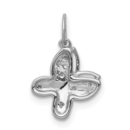 14k White Gold Diamond Butterfly Charm