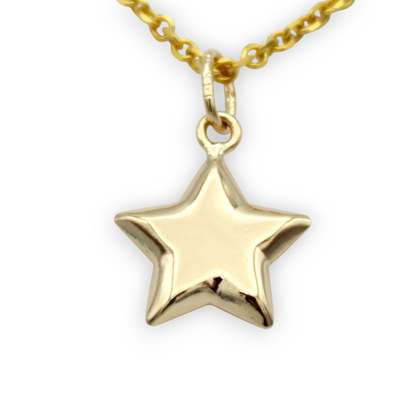 14k Puffed Star Charm